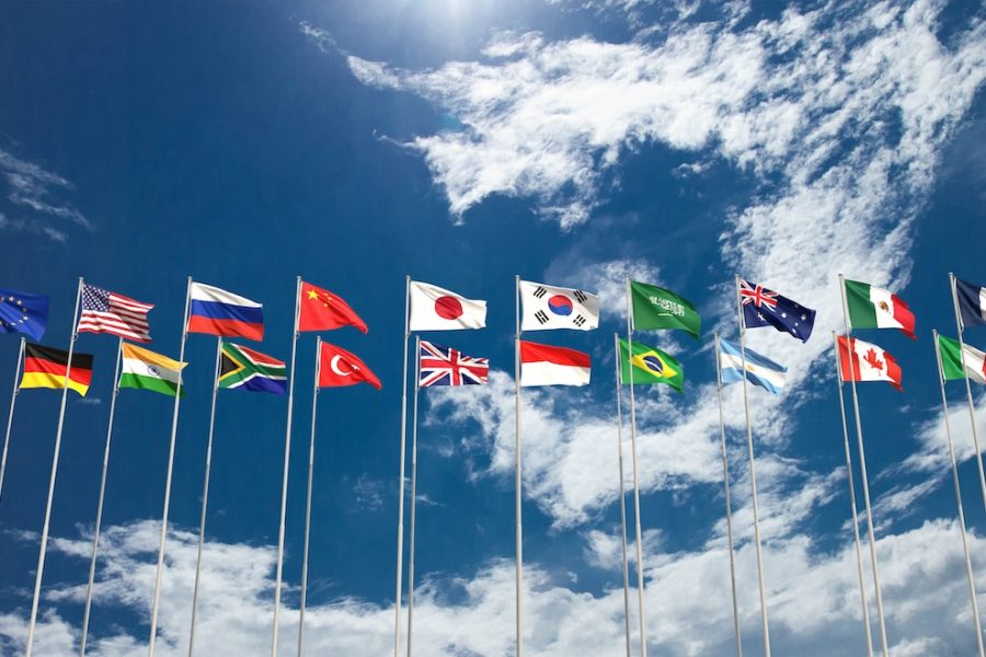 g20 g twenty membership country international flag relationship summit group business financial investment meeting conference g group g 20 g twenty economy strategy government politics blue sky cloudy